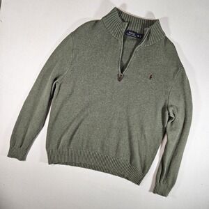 Polo Ralph Lauren Mens 1/4 Quarter Zip Pullover 2XL Sweater Sage‎ Green Knit